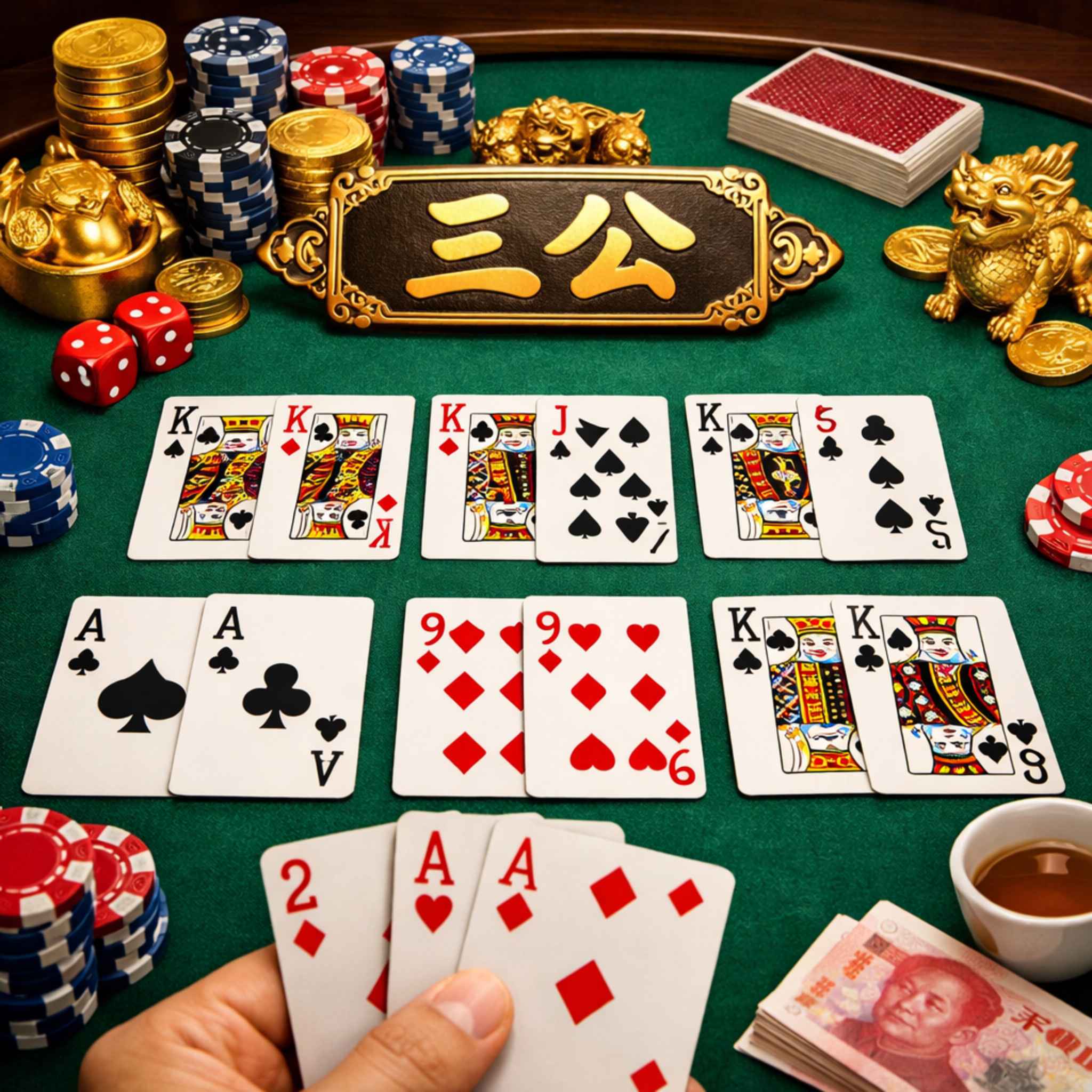 三公扑克游戏桌面示意图